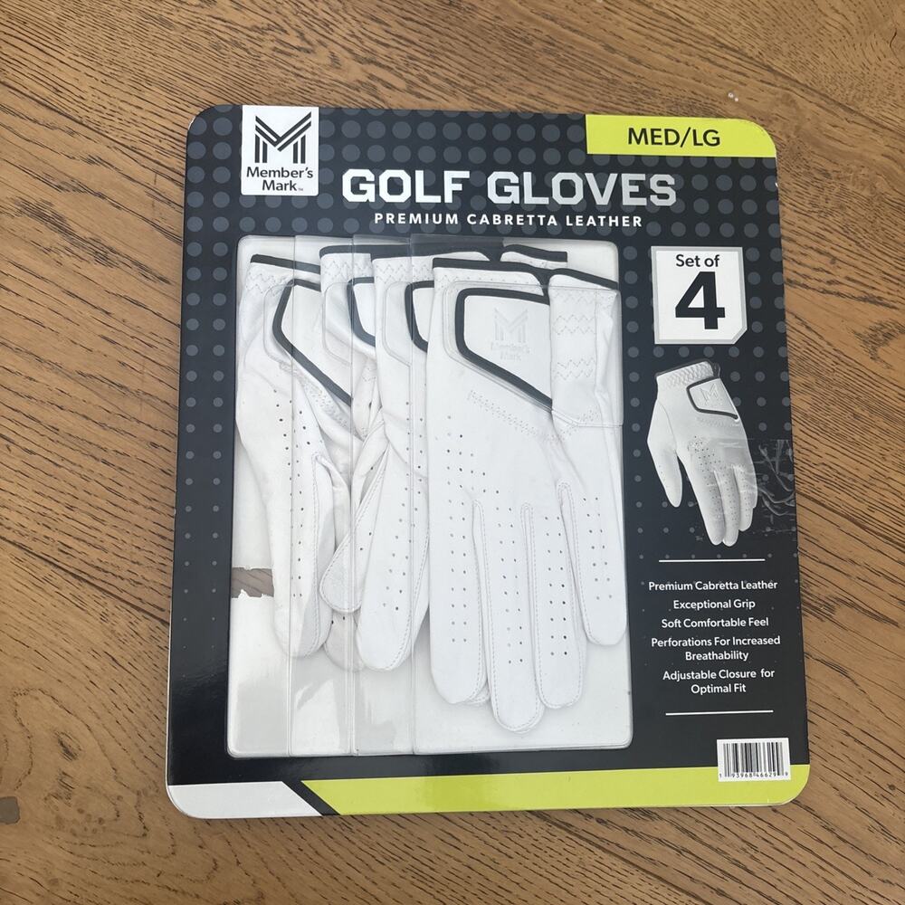 Member’s Mark 4 pk. Elite Premium Golf Gloves Medium/Large New